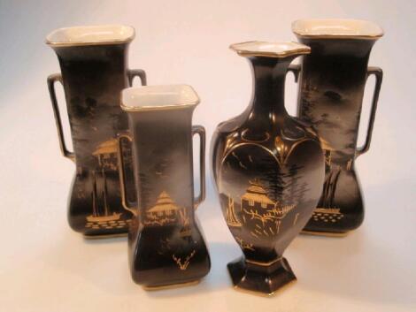 A pair of Sylvac moonlight vases