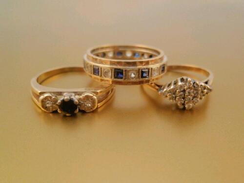 Three stone set dress rings