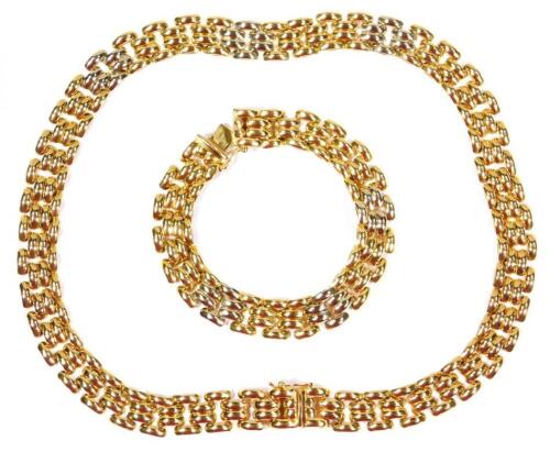 A matching necklace and bracelet set