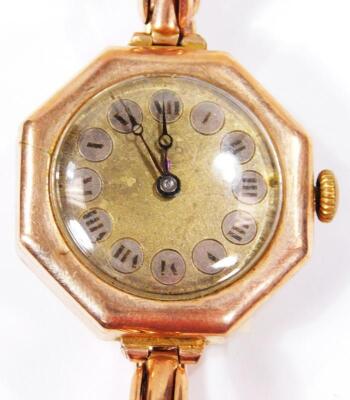 A 20thC ladies 9ct gold cased wristwatch - 2