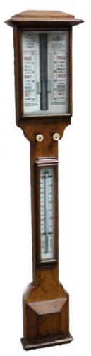 An Edwardian oak stick barometer