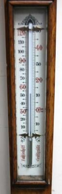 An Edwardian oak stick barometer - 3