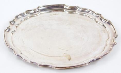 An Elizabeth II silver card waiter