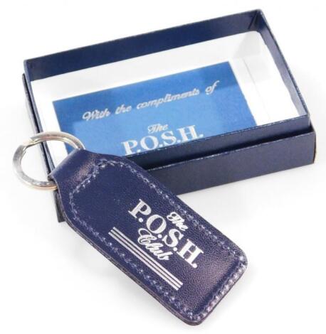 An Elizabeth II silver and leather key ring