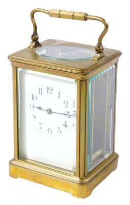 An early 20thC brass carriage clock