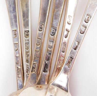 A set of six George III silver tablespoons - 3