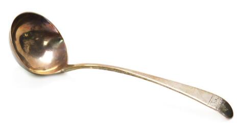 A silver ladle