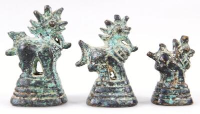 Six various opium weights - 6