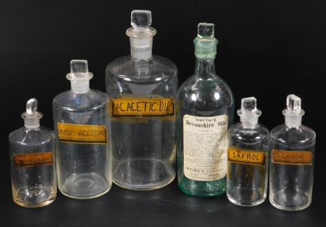 Various graduated pharmaceutical bottles