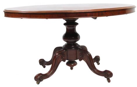 A Victorian mahogany snap top loo table