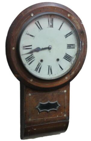 A late 19thC American drop dial wall clock