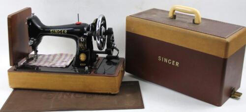 An early 20thC cased sewing machine