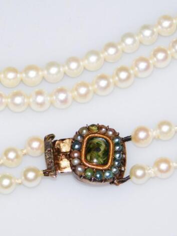 A two strand cultured pearl necklace