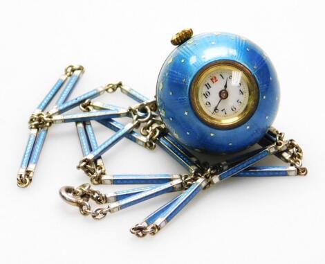 An enamel pendant watch