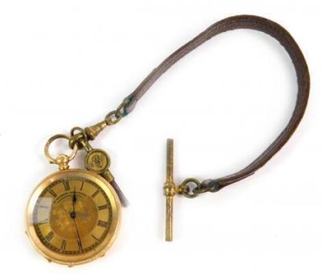 A Swiss lady's 18ct gold cased pocket watch by F Robert Stauffer