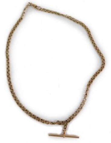 A 9ct gold double circular belcher link neck chain