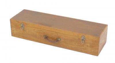 An ash and pine rectangular wooden box