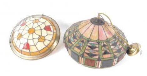 A Tiffany style stained glass ceiling light shade