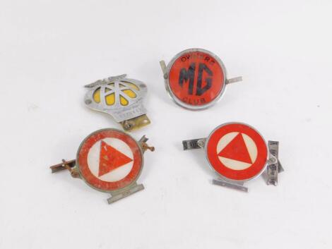 Four car grill badges