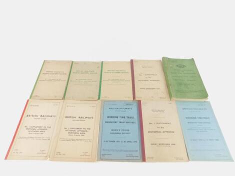 British Railways Eastern and North Eastern Region Railway Timetables