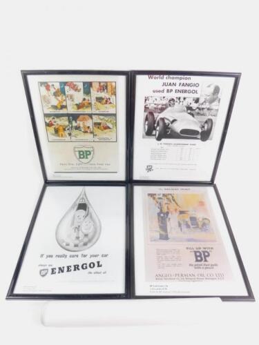 Four BP Lubricants UK Limited Edition Archive posters for BP