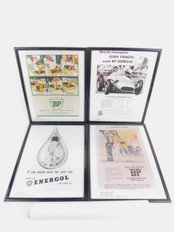 Four BP Lubricants UK Limited Edition Archive posters for BP