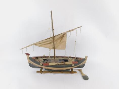 *A Wooden scale model of a Portuguese fishing boat
