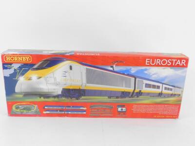 A Hornby OO gauge Eurostar train set