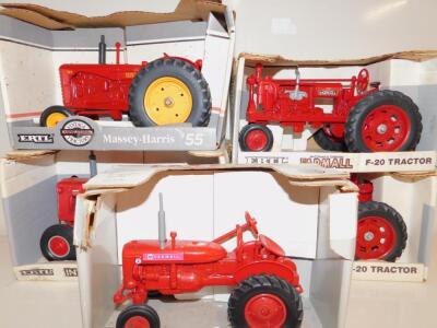 Five Ertl die cast models of tractors