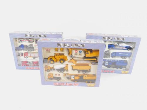Three Megaforce Deluxe Play Sets