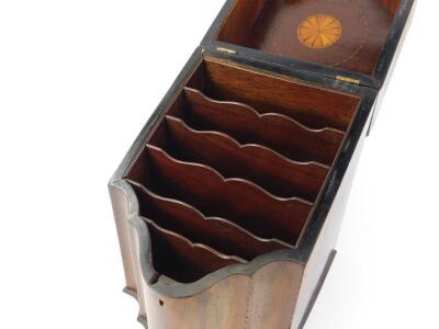 An early 19thC mahogany and chequer banded knife box - 3