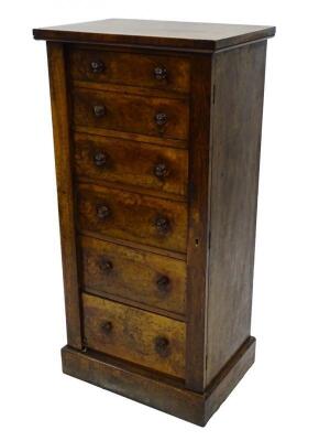 A Victorian walnut Wellington chest