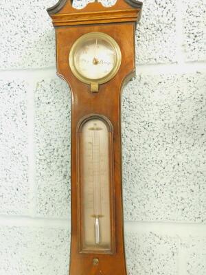 A mid 19thC wheel barometer signed Barnascon and Co Nottingham - 2