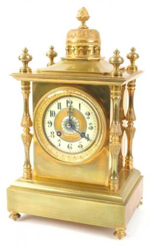 A French gilt brass mantel clock