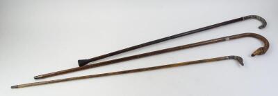 Three late 19thC/early 20thC walking canes - 2