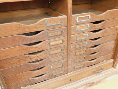 A collection of three late 19th/early 20thC oak shop fittings - 2