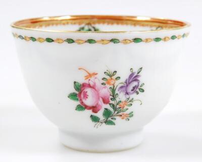 An 18thC Chinese export armorial tea bowl and saucer - 5