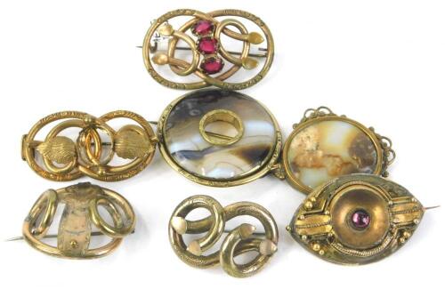 Various Victorian and later brooches