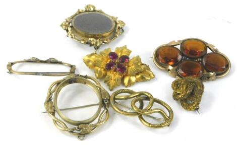 Various Victorian brooches