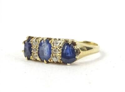 A sapphire and diamond ring