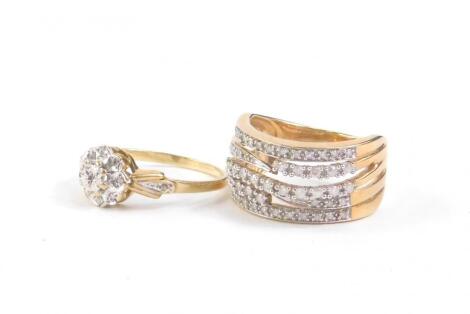 Two 9ct gold dress rings