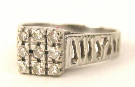 A square design diamond dress ring