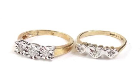 Two 9ct gold dress rings