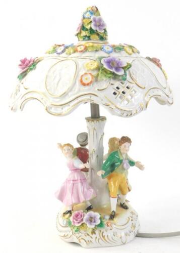 A German porcelain lamp base