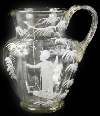 A Victorian clear glass jug