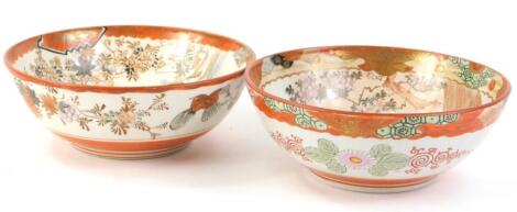 Two similar Japanese Kutani bowls