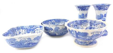 A quantity of Copeland Spode's Italian blue printed ceramics