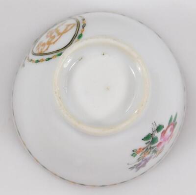 An 18thC Chinese export armorial tea bowl and saucer - 7