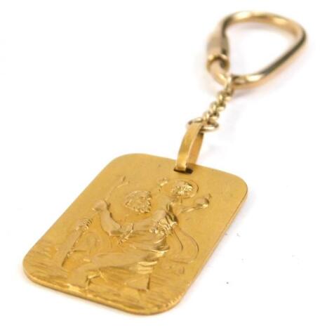 A 9ct gold key ring