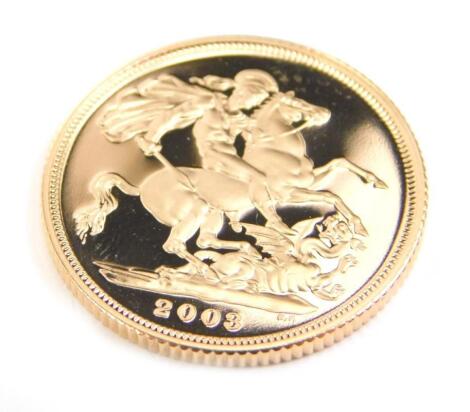 A Royal Mint 2003 United Kingdom gold proof sovereign